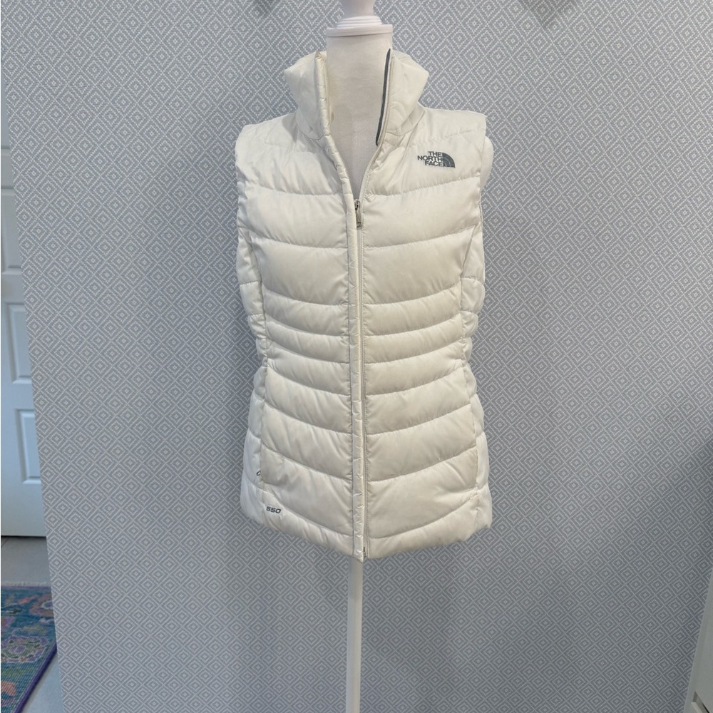 The North Face Women- white puffer vest - size small